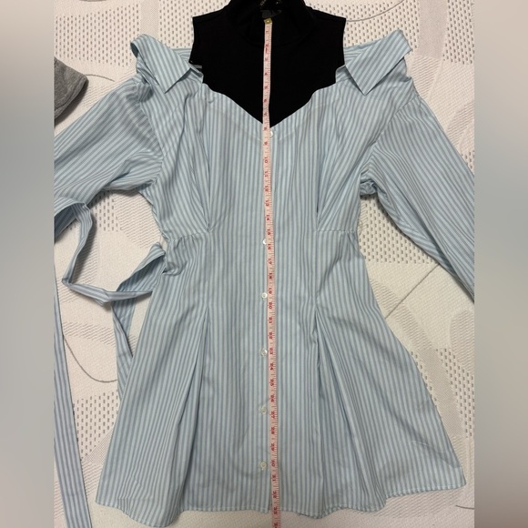 NWT Maje TROMPE-L’OEIL STRIPED SHIRT DRESS in Sz. 36 - Picture 6 of 12